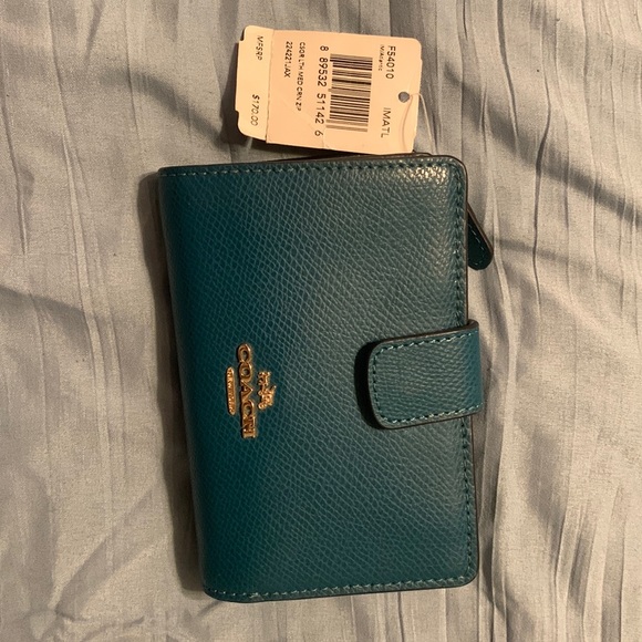 Blue NEW with tag Coach wallet Length: 4in width: 5.5in - Picture 1 of 4
